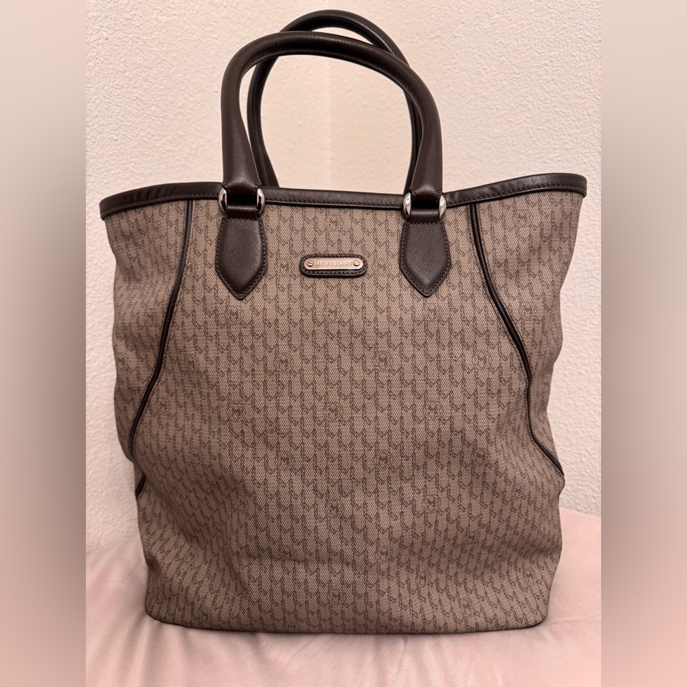 Montblanc Monogram Canvas & Saffiano Leather Tote Bag - Italy